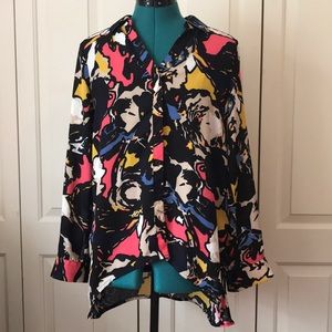 Colorful Dressy Button up Blouse